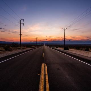 Long desert road wallpaper