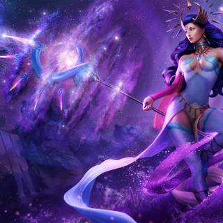 Purple fantasy girl wallpaper