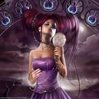 Purple fantasy girl wallpaper