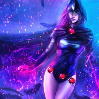 Purple fantasy girl wallpaper