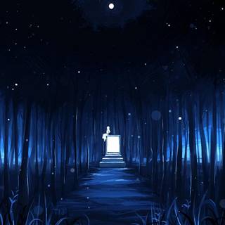 Moon sky anime dark wallpaper