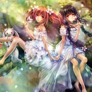 Anime girl best friend HD wallpaper