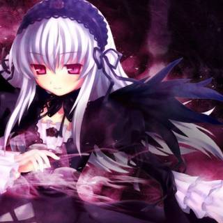 Pink and purple anime wallpaper