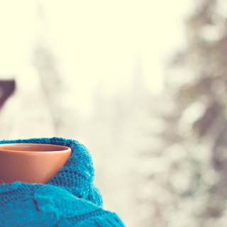 Coffee in winter wallpaper