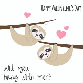 Valentines sloth wallpaper