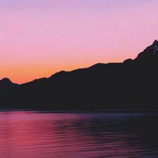 Sunset silhouette mountains wallpaper