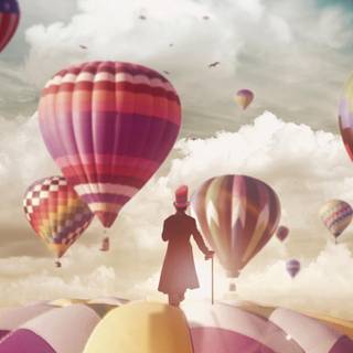 Hot air balloon fantasy wallpaper