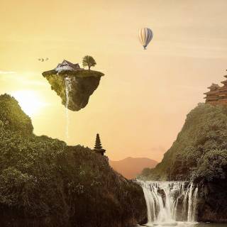 Hot air balloon fantasy wallpaper