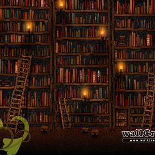 Desktop book shelf wallpaper