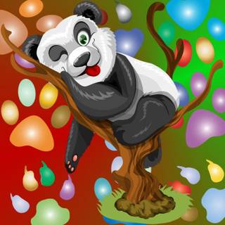 Colourfull panda wallpaper