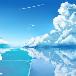 Sky anime scenery wallpaper