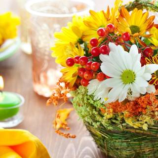 Flowers basket wallpaper