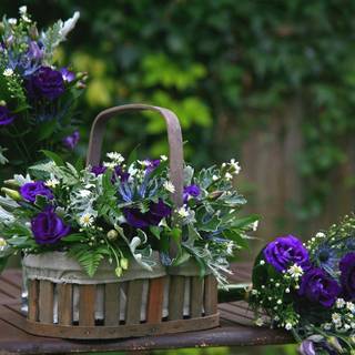Flowers basket wallpaper