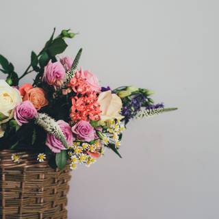 Flowers basket wallpaper