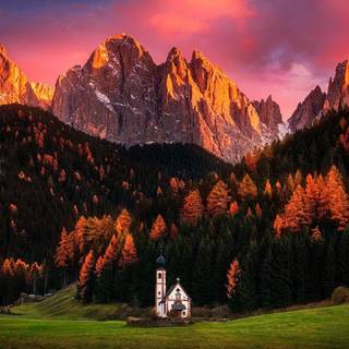 Church Tyrol Italy wallpaper