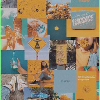 Blue and yellow aesthetic wallpaper