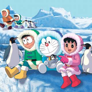 Doraemon, Nobita and Shizuka 4k desktop wallpaper