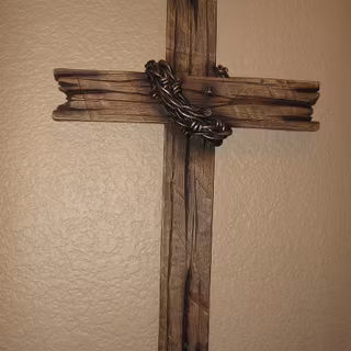 7 God Words on Cross desktop wallpaper