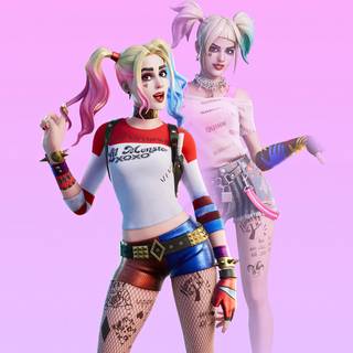 Harley Quinn Fortnite outfit wallpaper