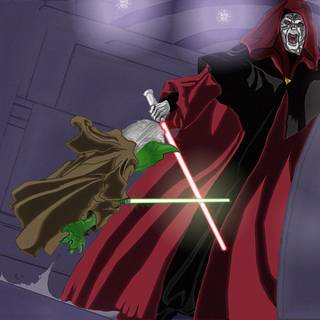 Yoda Vs Darth Sidious wallpaper