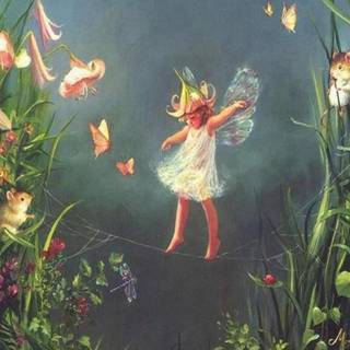 Fairie and flowers wallpaper