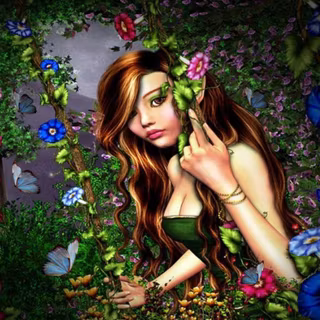 Fairie and flowers wallpaper
