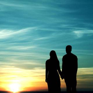 Mobile couple HD wallpaper