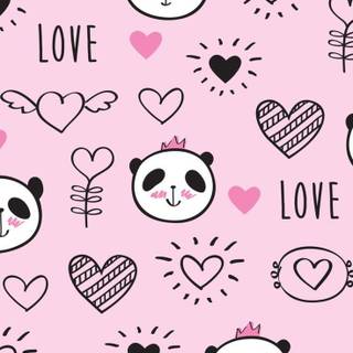 Kawaii pink panda wallpaper
