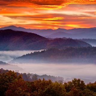 Great Smoky Mountains sunrise wallpaper
