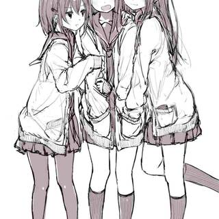 Boy and girl bffs anime wallpaper