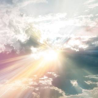 Sun rays through clouds wallpaper