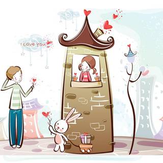 Valentine's Day cartoons wallpaper