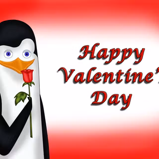 Valentines Day penguin wallpaper