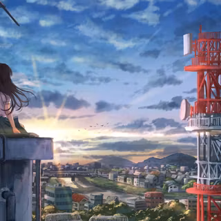 Sunset 4k boy and girl anime wallpaper