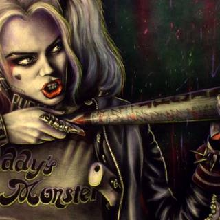 Harley Quinn baseball bat wallpaper