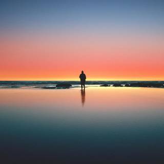 Sunset couple silhouette wallpaper