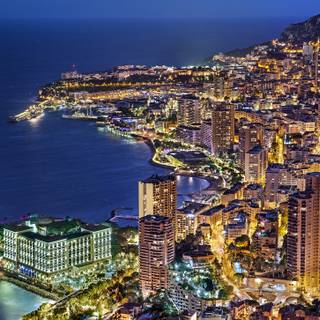 Monaco winter sunset cityscape wallpaper