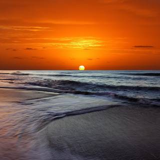 Sunset beach seascape wallpaper