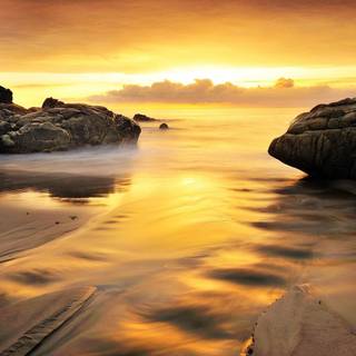 Sunset beach seascape wallpaper