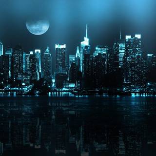 Anime night city HD wallpaper