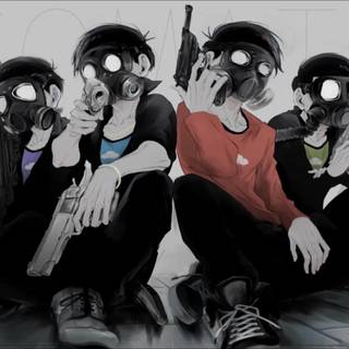 Anime boy mask wallpaper