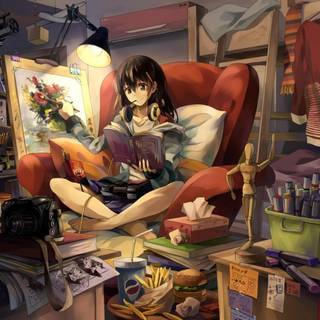 Anime rooms drawing wallpaper