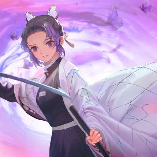 Shinobu Kochou digital art wallpaper