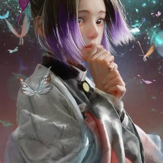 Shinobu Kochou digital art wallpaper