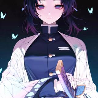 Shinobu Kochou digital art wallpaper