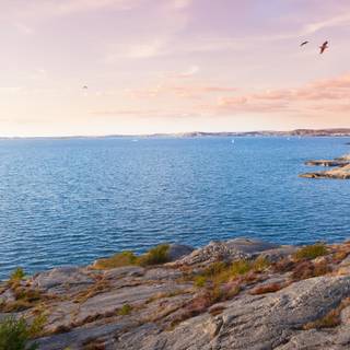 Fiery sunset Lapland wallpaper