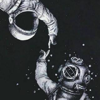 Minimalist Android astronaut wallpaper