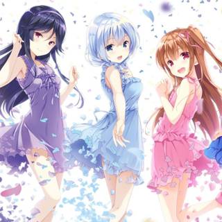 Anime girl best friends wallpaper