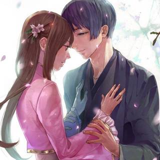 Anime love couple wallpaper
