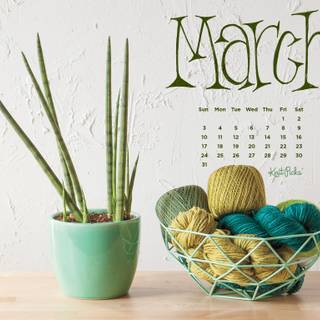 March 2020 calendar desktop wallpaper